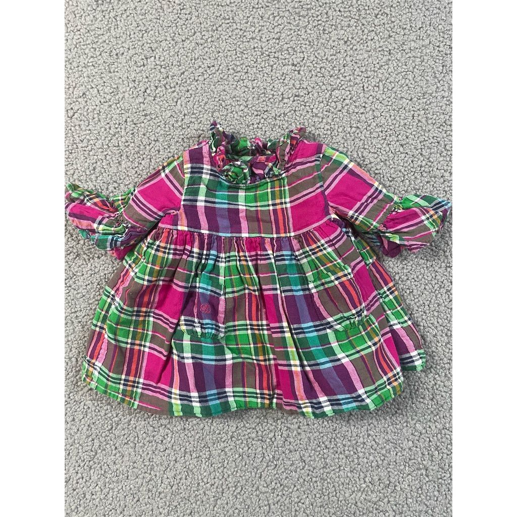 Ralph Lauren Baby Girls Multicolor Plaid Babydoll Dress 3 months