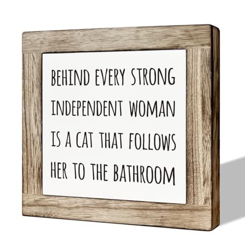 Pet Decor Sign, Cat Decor, Wooden Box Signs for Home Decor, Funny Cat Pet 06