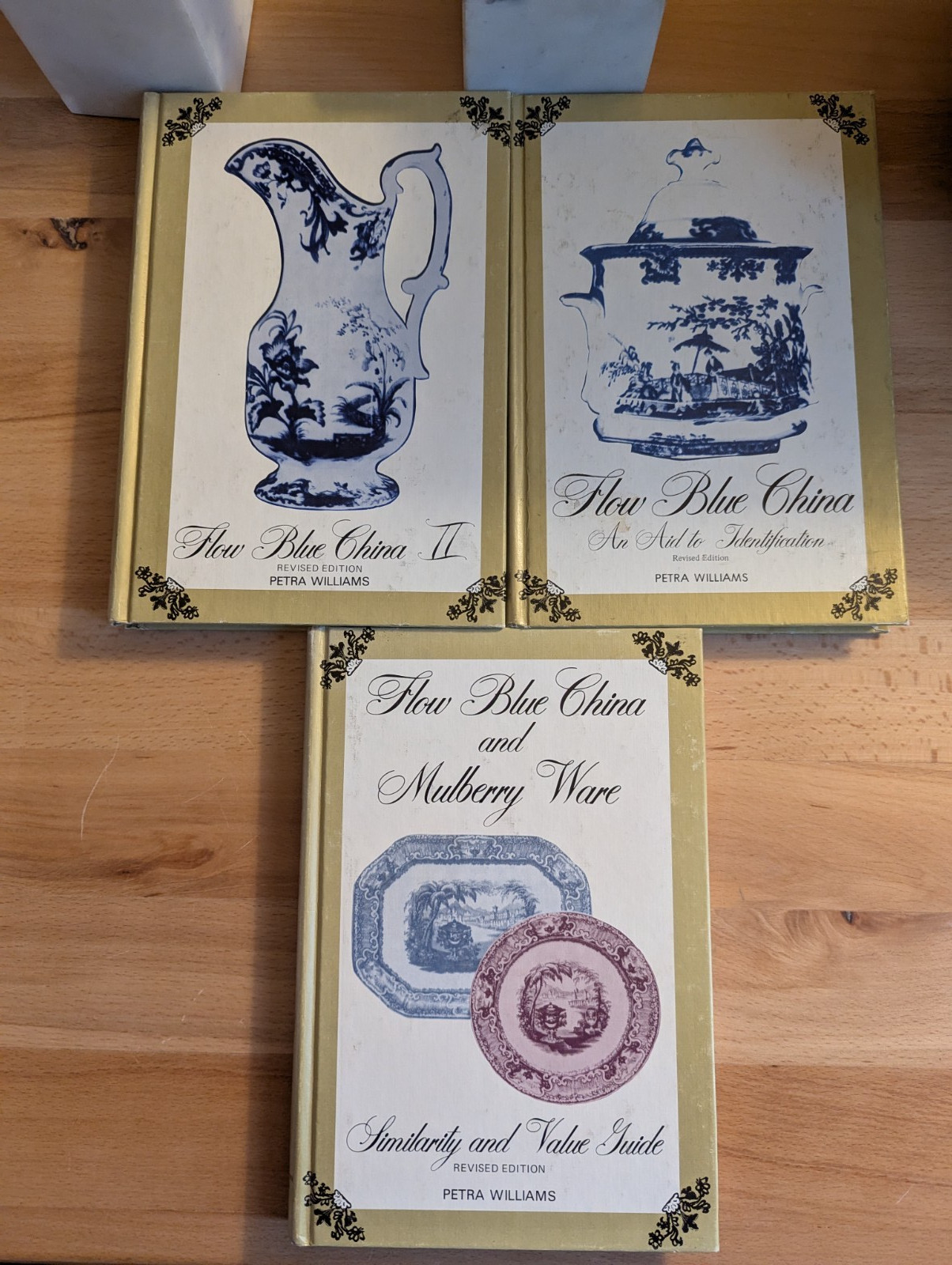 Flow Blue China Identification - Patterns Makers Set of 3 Petra Williams