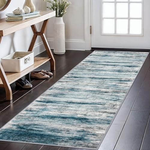  Modern Abstract Hallway Runner Rug, 2x6 Washable Rug Runner Non-Slip Soft 