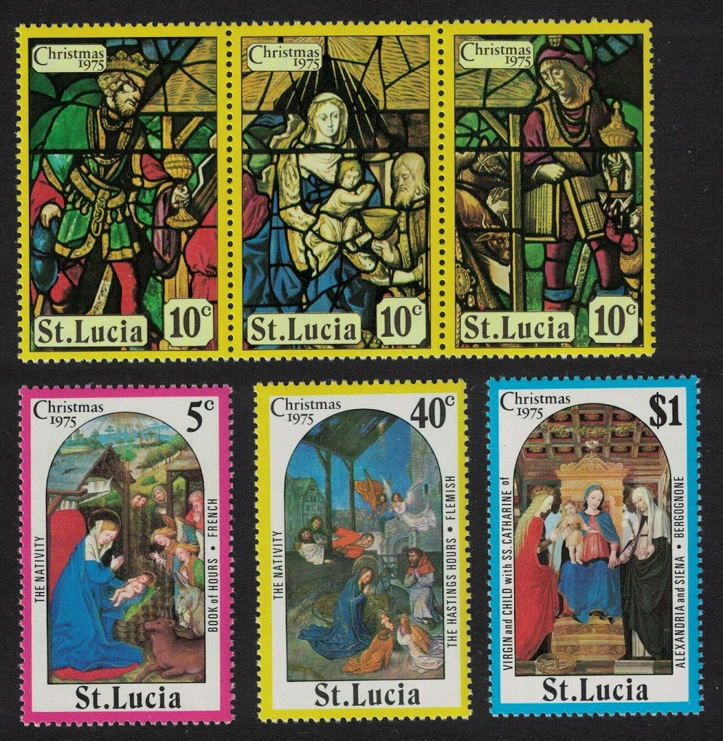 St. Lucia Paintings Christmas 6v 1975 MNH SG#399-404