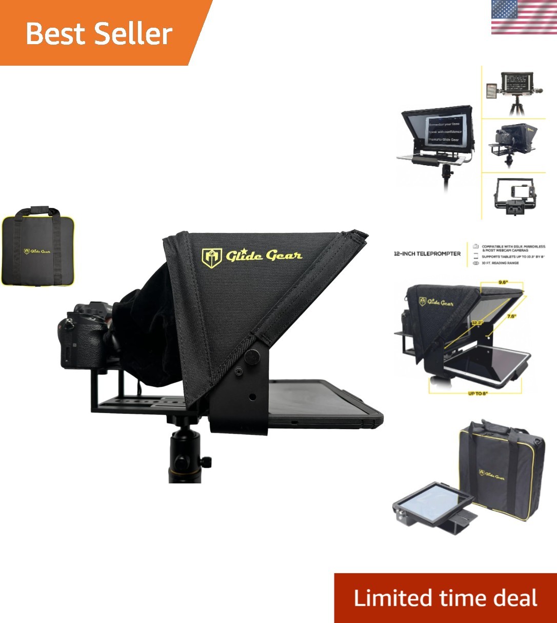 Professional-Grade TMP 100 Teleprompter: Compatible with Smartphones & Tablets
