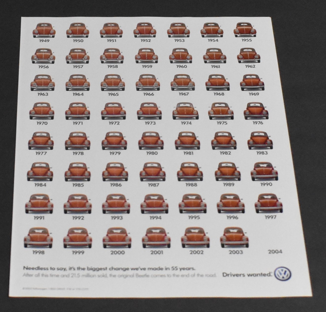 2003 Print Ad Volkswagen VW Biggest Change in 55 Years Drivers Wanted Art Style