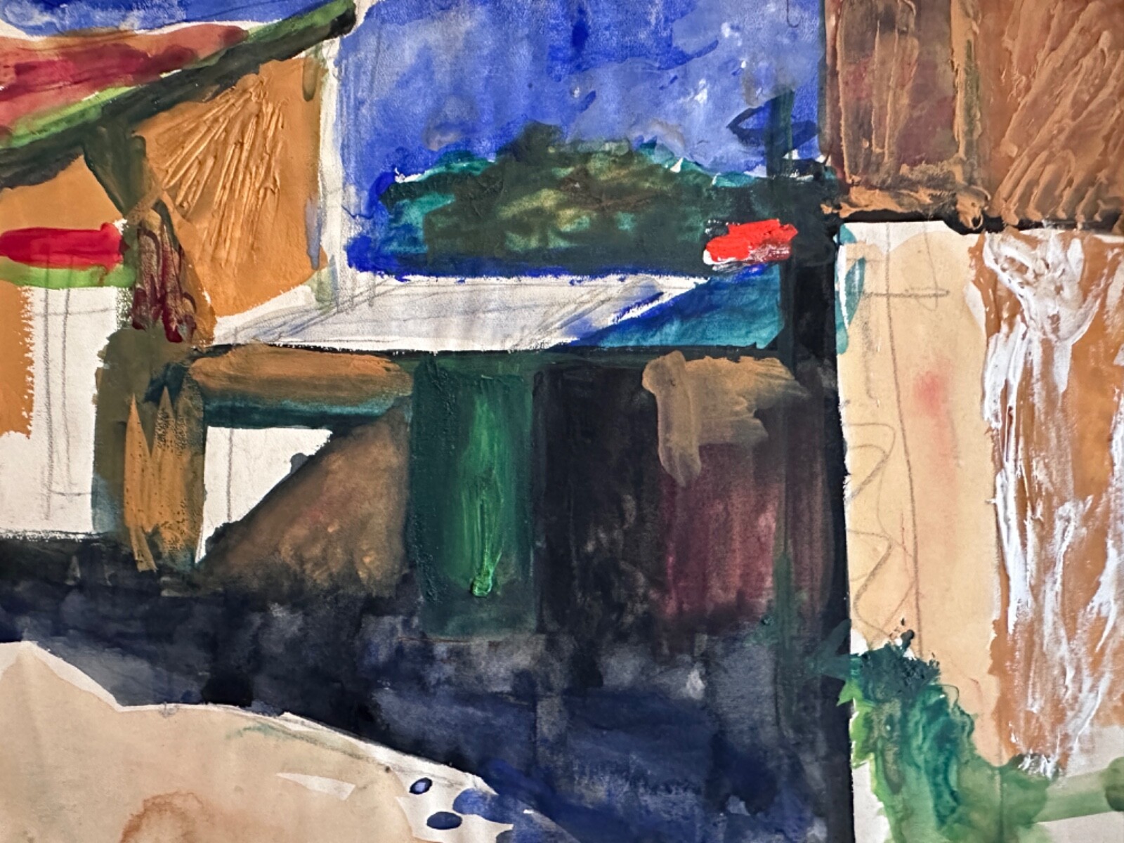 Vintage Drawing Color And Shape Study Jean Terles Art Deco