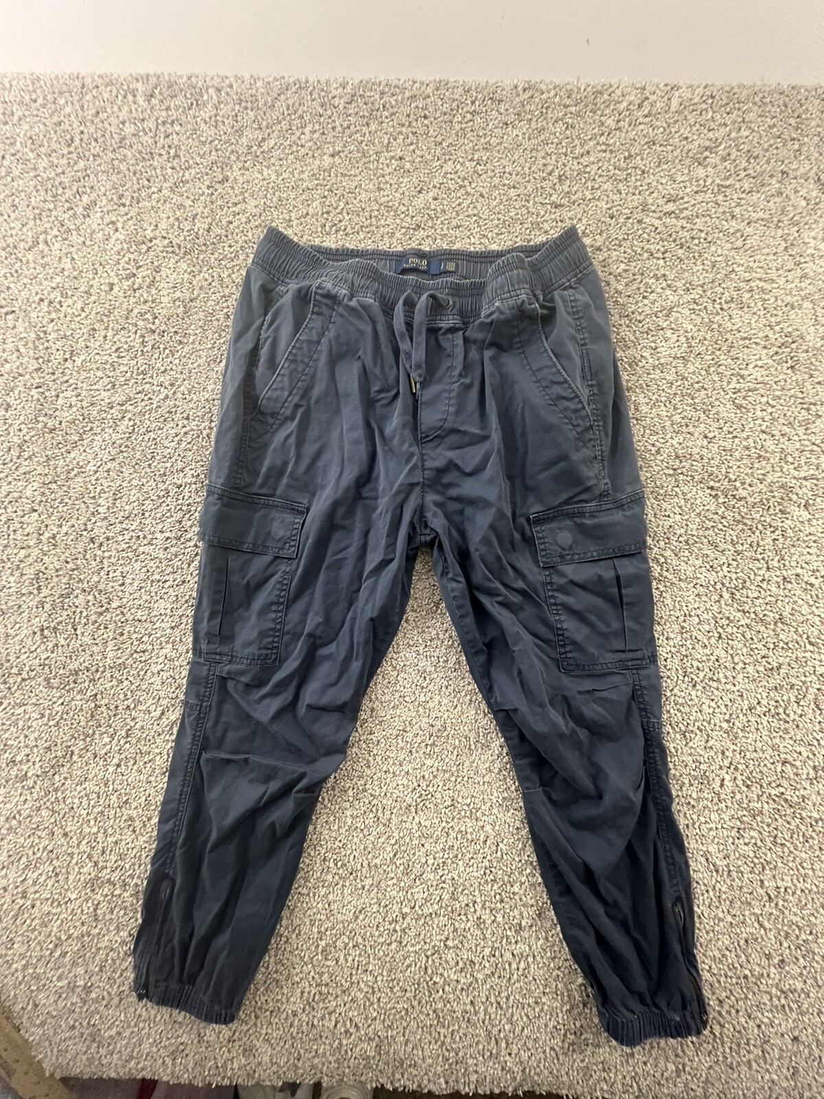 Polo Ralph Lauren Cargo Pants Boys Small Blue Pocket Outdoors Prep Youth