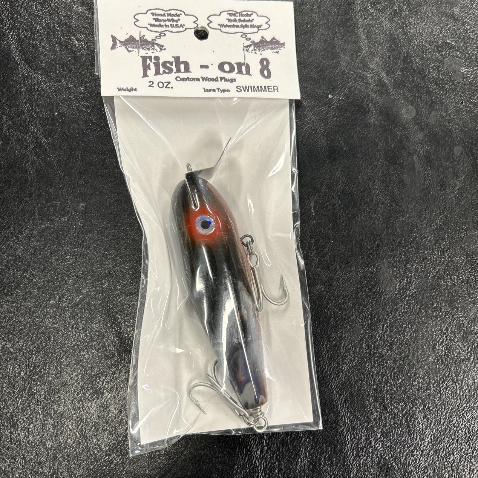 Vintage Fish On 8 “Swimmer” 2oz  -Surf Lure- Striper Plug  Custom