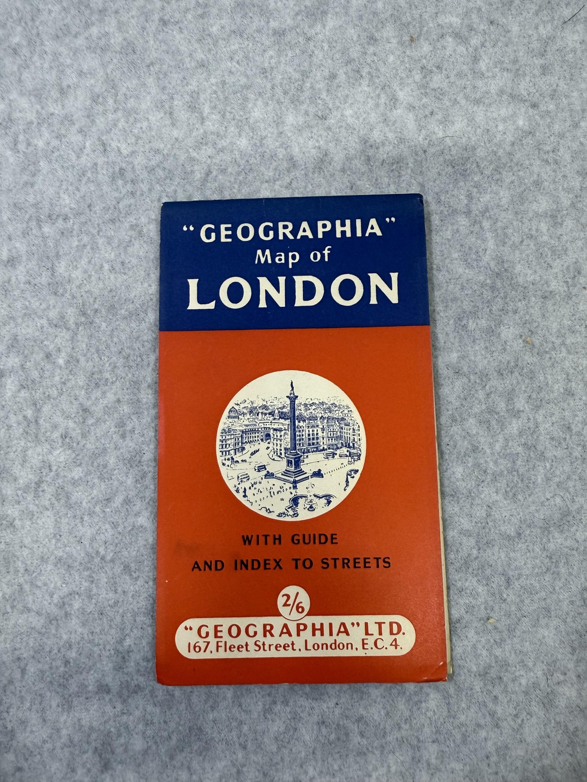 Vintage Geographia Map Of London England Fold-Out Street Index Guide Bus Routes