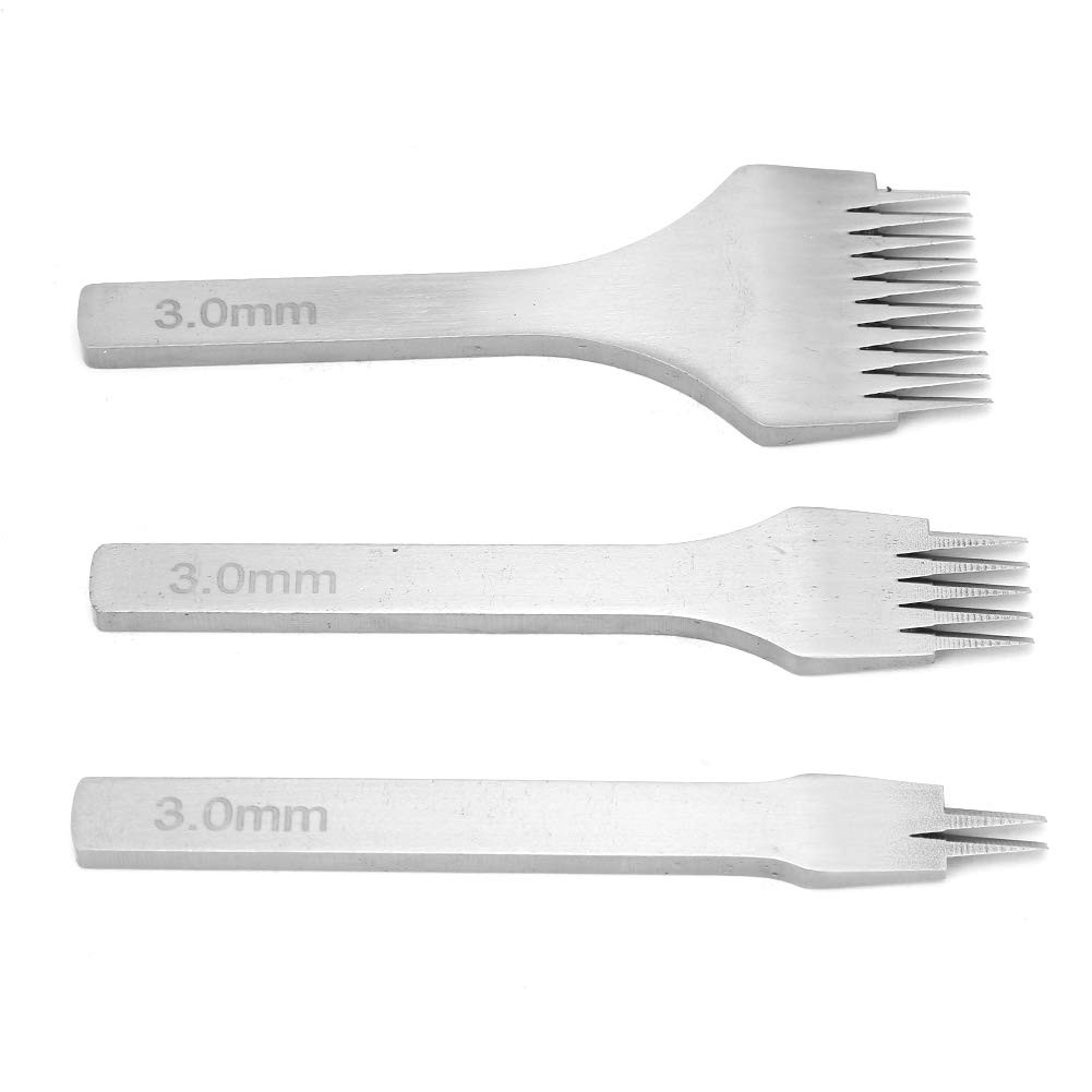 AUNMAS Leather Stitching Punch Set, French Style 3.0mm, Silver 