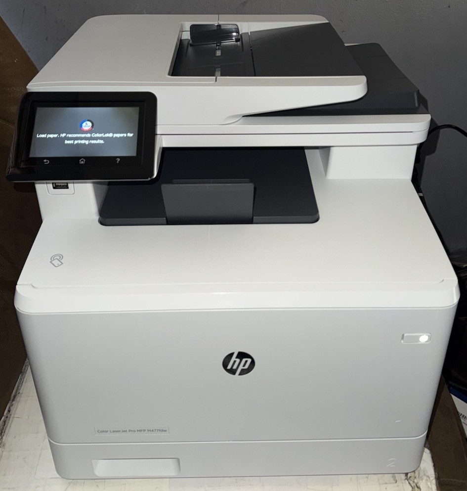 HP Color LaserJet Pro MFP-M477fdw All-In-One Laser Printer Tested +NEEDS INK+
