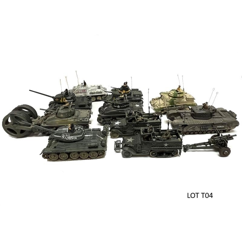 1:72 T-34,SU-122,M4A1 Sherman,M3A1, Grant. WWII Allied Tanks Forces of Valor