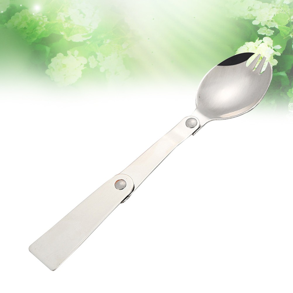  Tainless Steel Foldable Spoon Reusable Multifunction Utensils Convenient