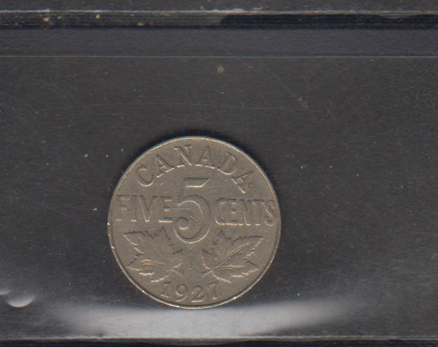 CANADA 1927 /  5 CENTS   KING GEORGE V  ! FREE SHIPPING