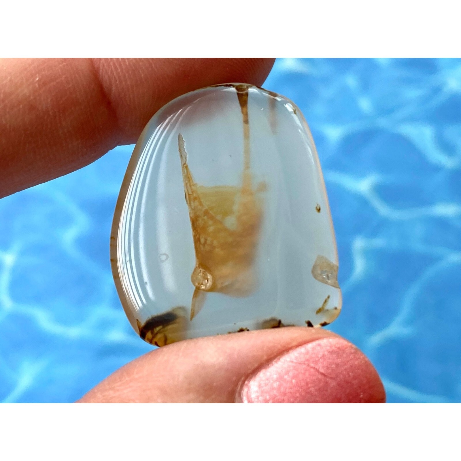 Montana Agate Freeform 28x25 MM Cabochon Gemstone for Jewelry Designers