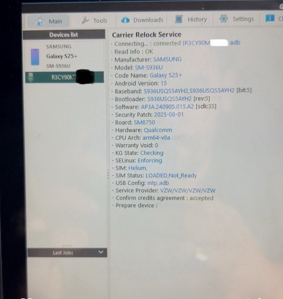 samsung remote unlock service