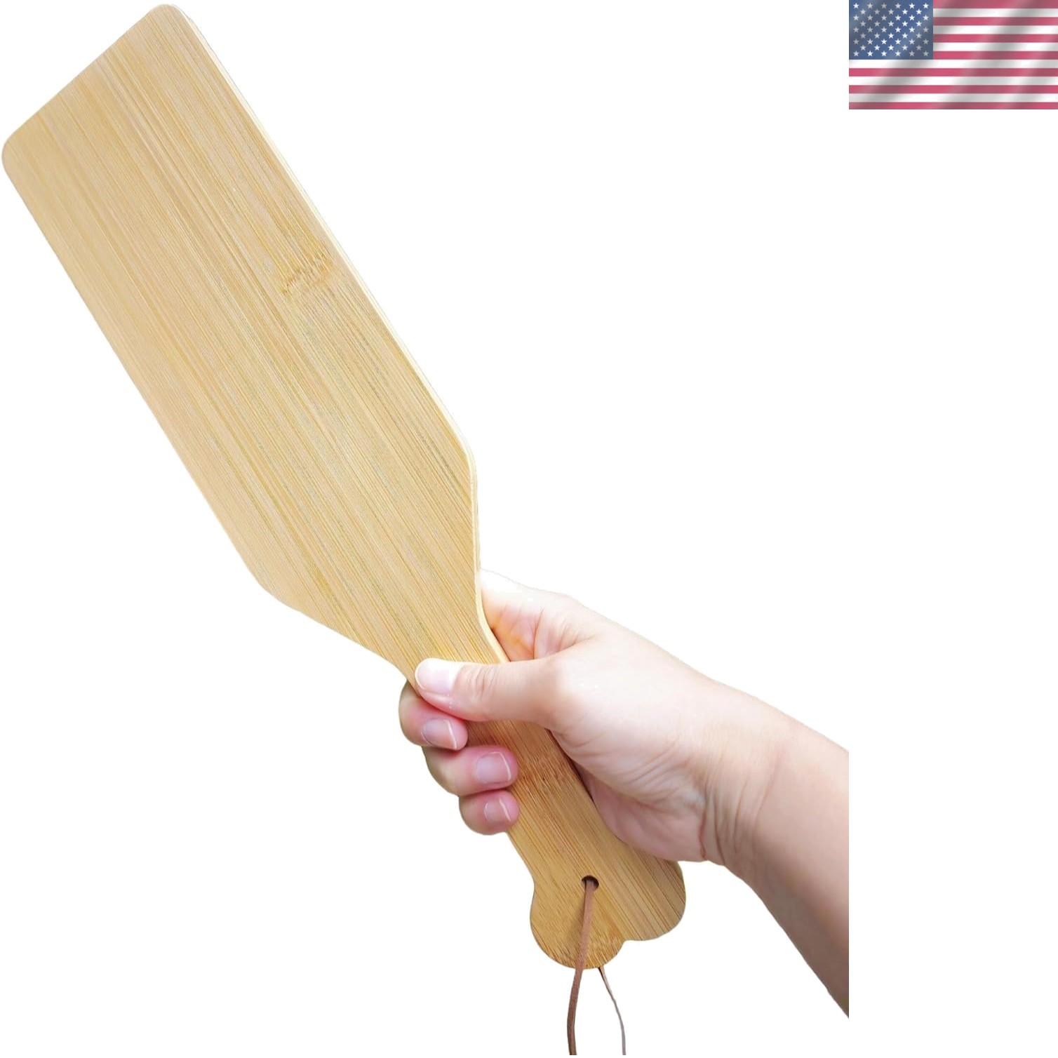 14.8inch Bamboo Paddles,Solid Durable Wooden Lightweight Paddle with Smooth S...