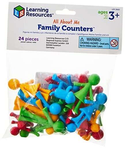 Family Counters Smart Pack, Tactile Learning, Counting & Sorting Toy, SEL, 24 