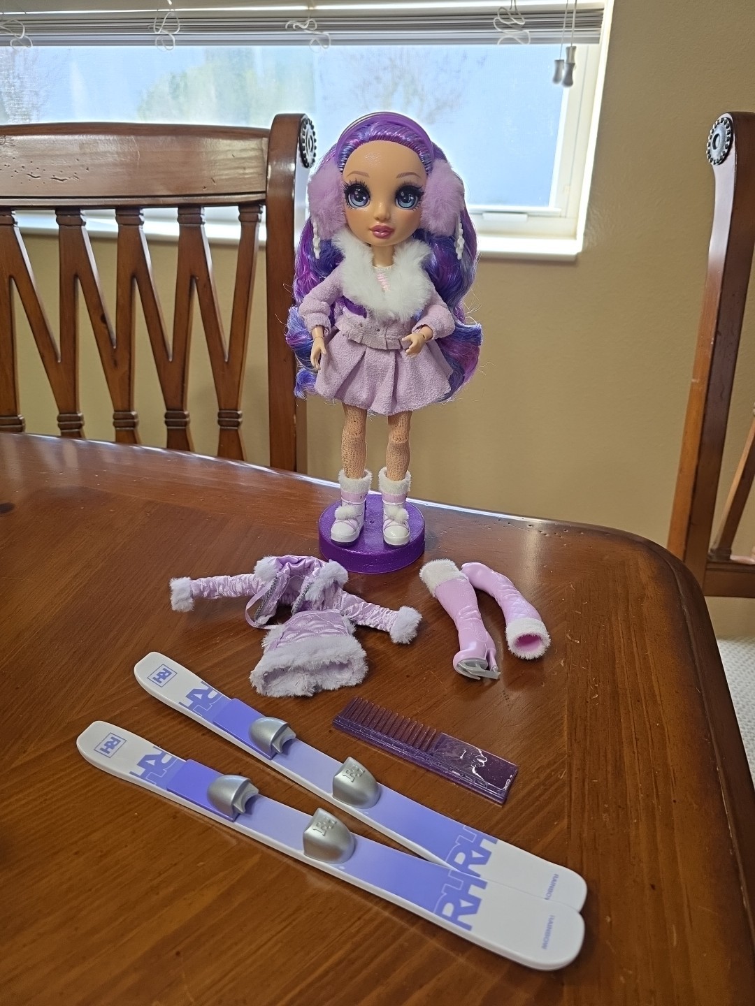 Violet WillowRainbow High Doll With Accessories Winter Break Skiing Doll