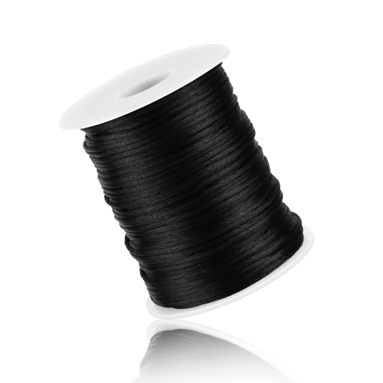 Black Nylon String Cord 110 Yards Braided Ornament Lanyard Thread 2mm 