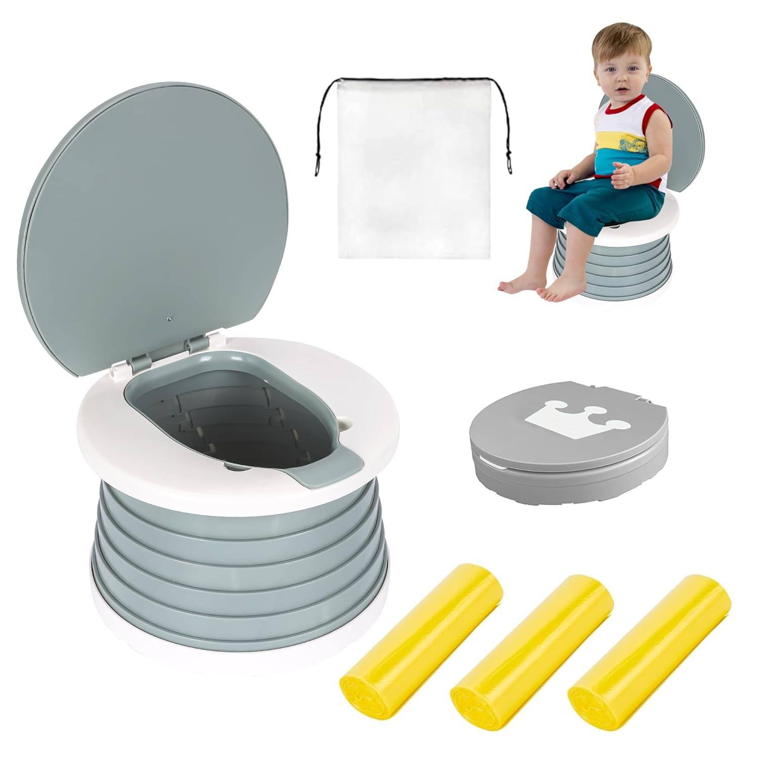 Portable, Foldable Potty Seat for Toddler, Training Toilet Seat Emergency Toilet
