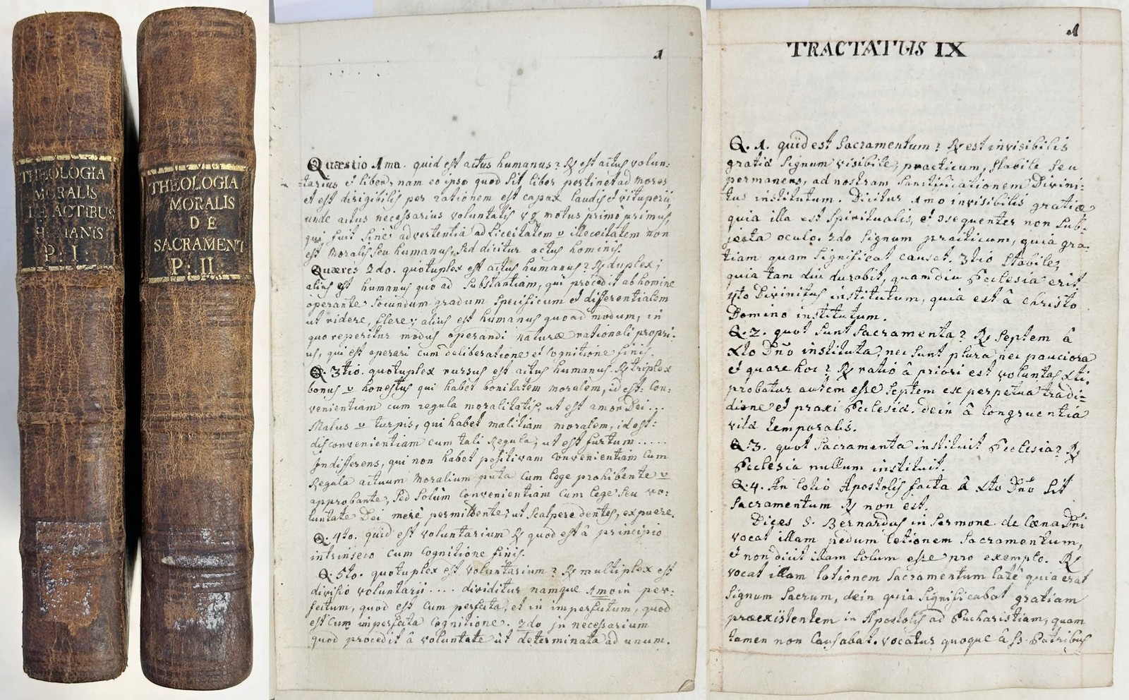 Theologia Moralis De Actibus Humanis. Manuscript 1780