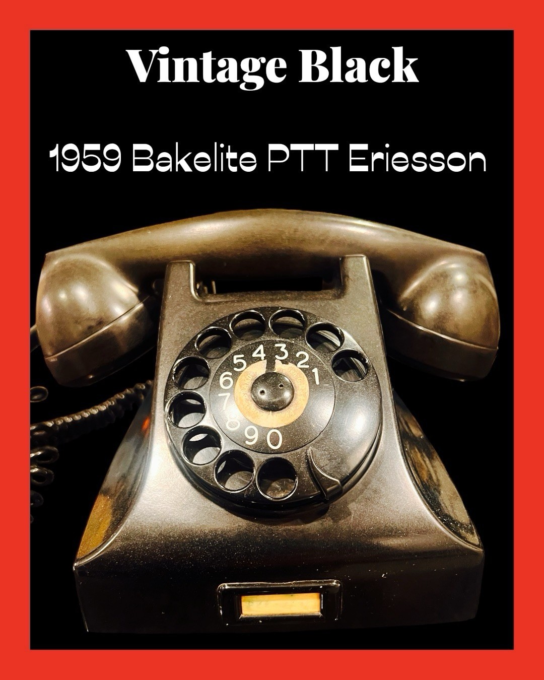 Vintage Black Dial Telephone Bakelite PTT Ericsson.