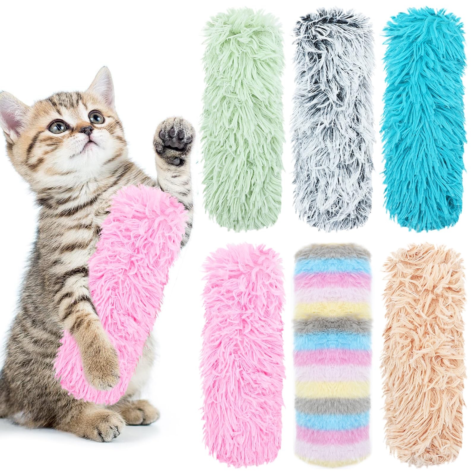 SUBANG 6 Pieces Cat Toys Pillows Cats Catnip Colorful Plush 