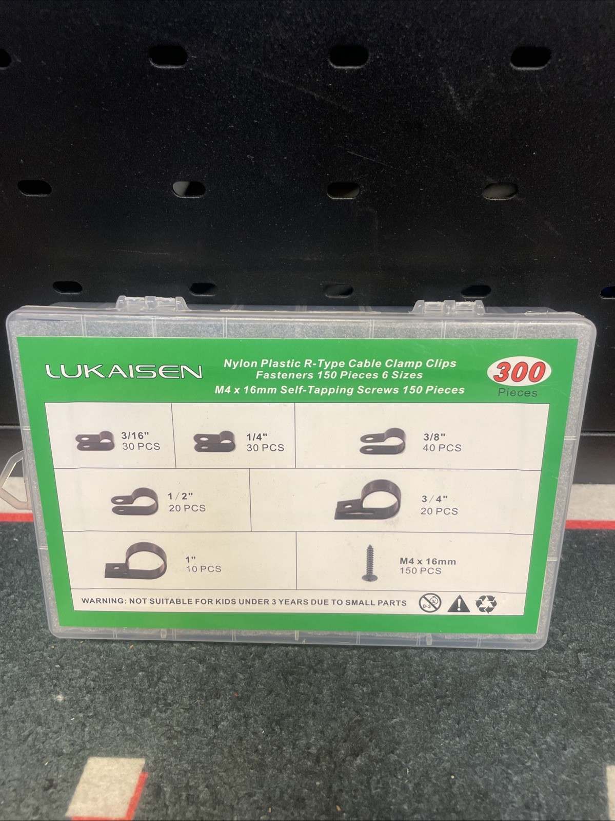 LuKaiSen Nylon Plastic R-Type Cable Clamp Clips / M4 x 16mm Self Tapping Screws