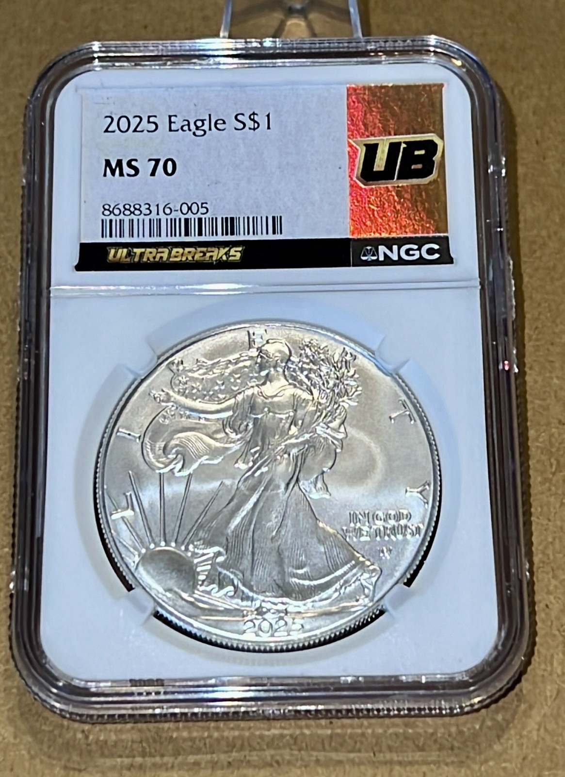 2025 Silver Eagle $1 NGC MS70- UB Label BRAND NEW BRILLIANT CONDITION