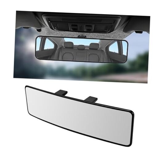 Car Rear View Mirror, 11.2" HD Clear Panoramic Convex Wide Angle Vehicle White