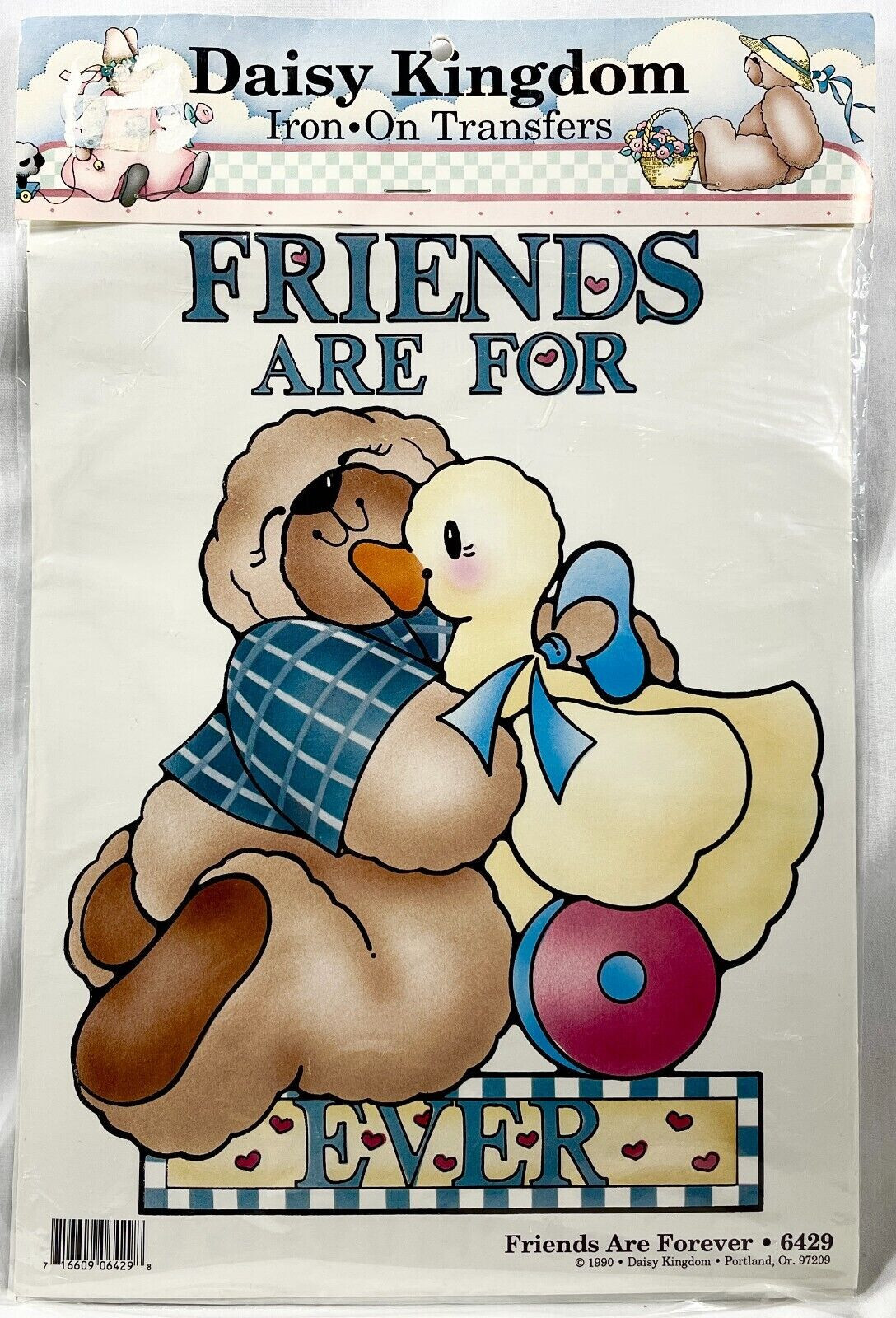 NEW 1990 Daisy Kingdom Friends Are Forever 6429 Iron On Fashion Transfer 11984