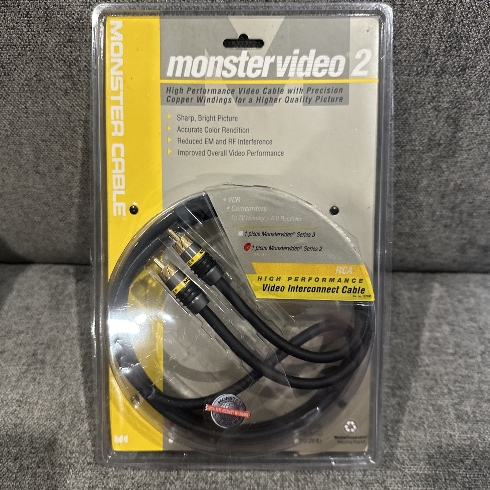 Monster Video 2 COAXIAL CONNECTION CABLE RCA 2m 6.6 Feet NEW