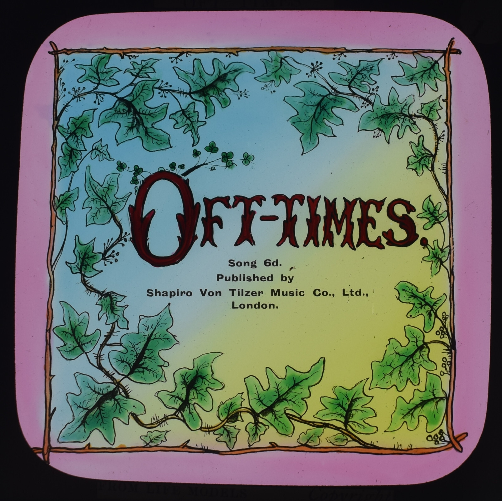 OFT TIMES NO1 EDWARDIAN LOVERS C1910 Magic Lantern Slide BAMFORTH