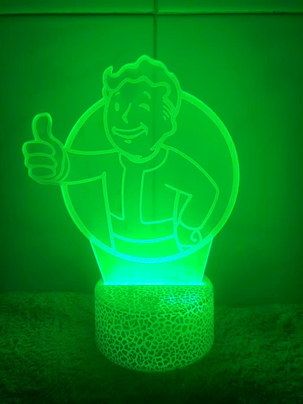 Fallout Vault Boy LED Light Lamp Collectible Night Game Room Decor Desk Plaque
