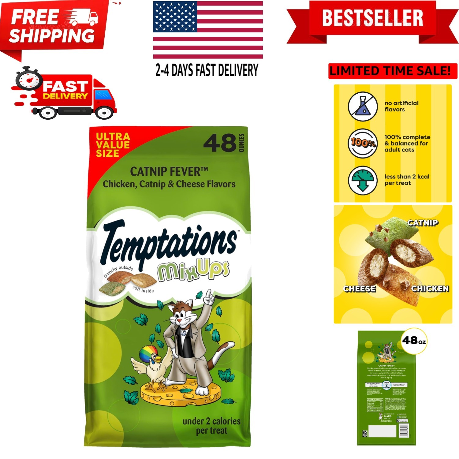 Cat Treats, Classic Crunchy and Soft Cat Treats, Catnip Fever Flavor, Catnip ...