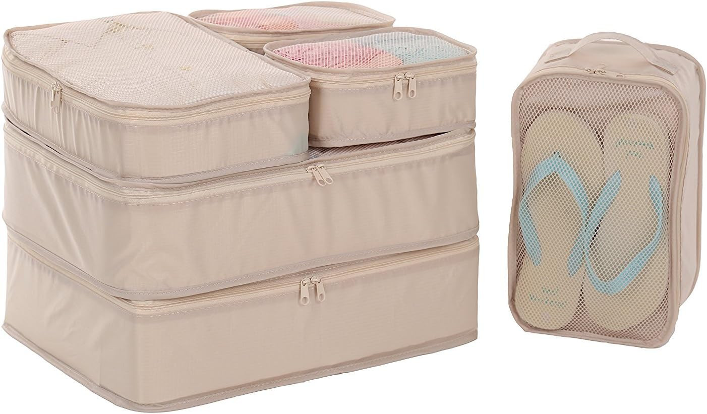 Travel Packing Cubes, Luggage Organizers with Shoe Bag