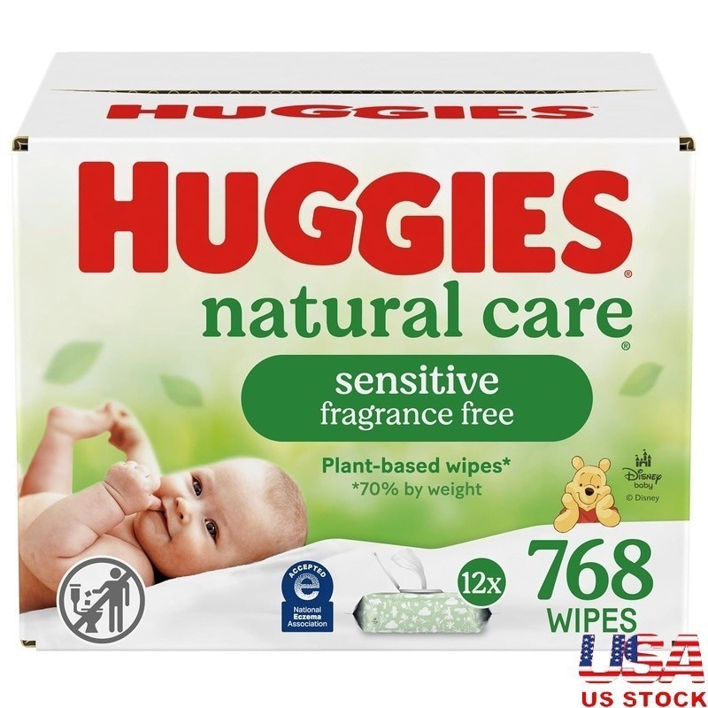 Sensitive Baby Wipes Plant Based Fragrance Free Gentle Hypoallergenic 768 Count
