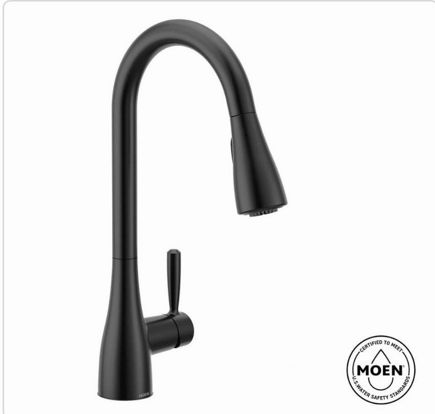 MOEN 87260BL Doherty Single Handle Pull-Down Sprayer Kitchen Faucet Matte Black