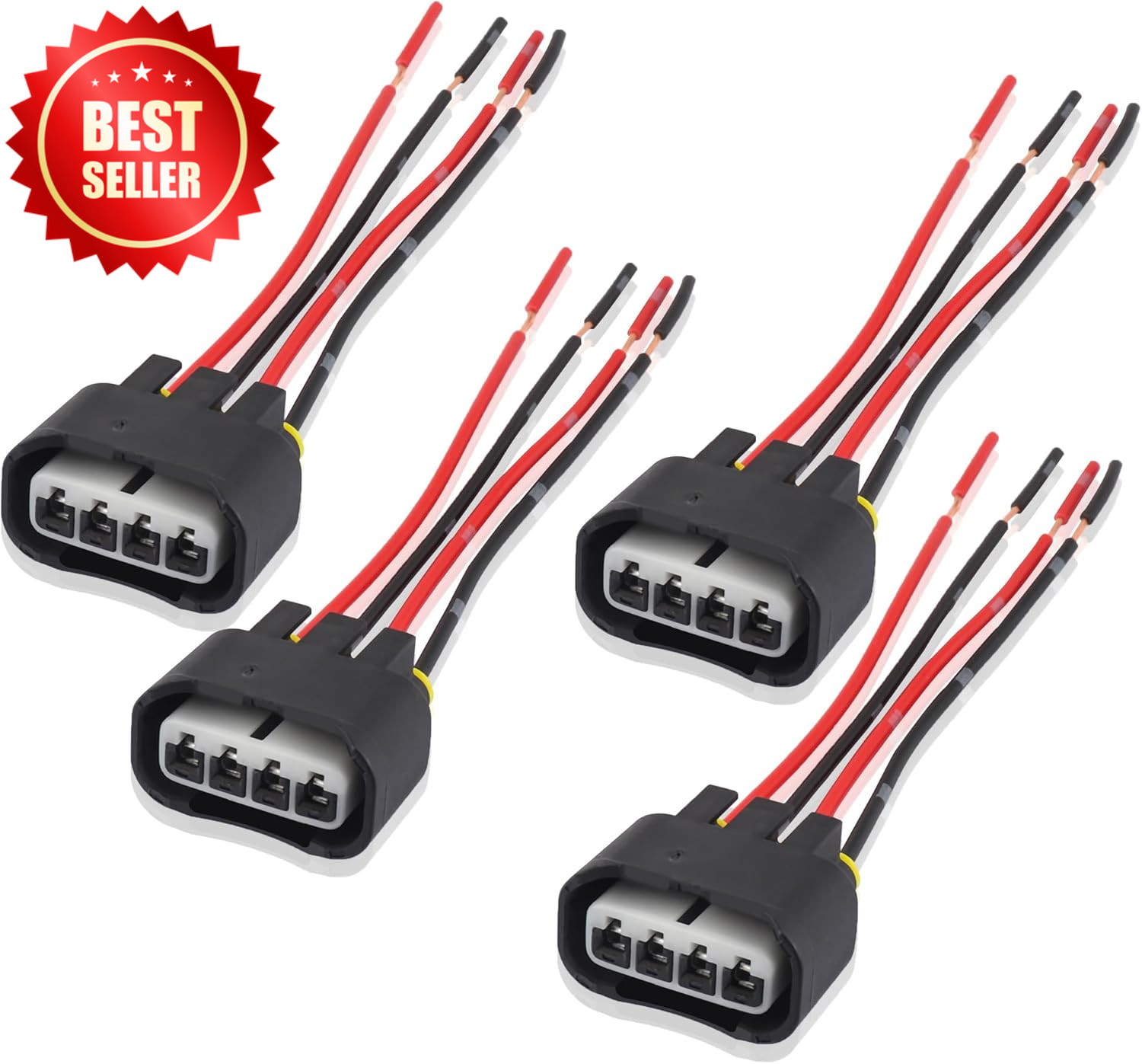 4PCS Ignition Coil Connector - Standard 4 Ports Ignition Coil Wire - Compatible