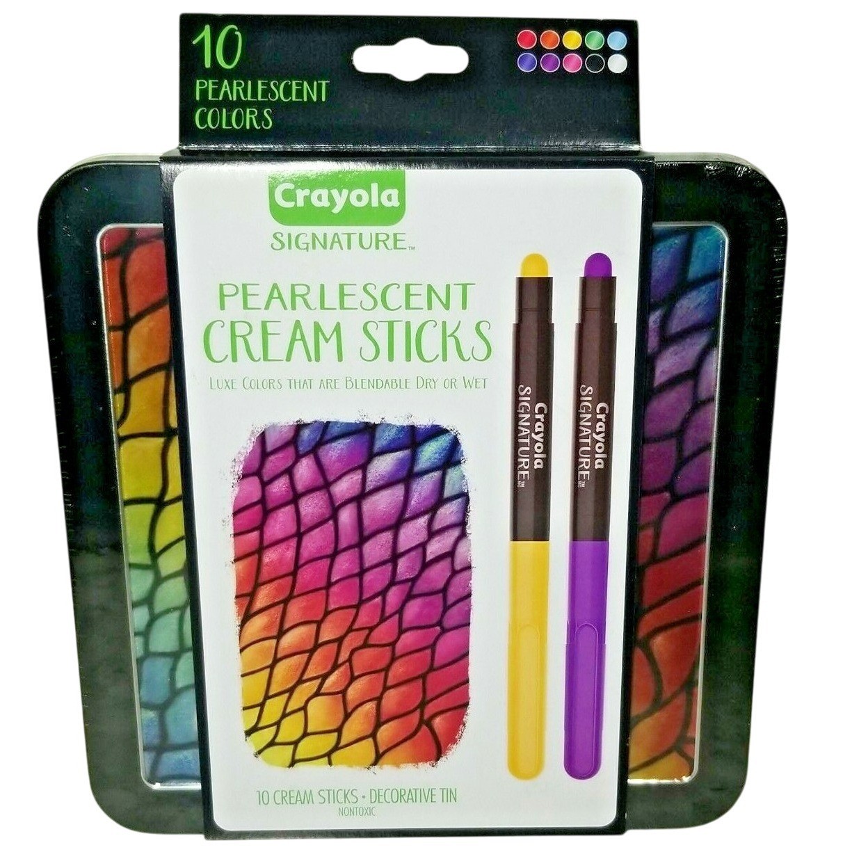 Crayola - 10 Crayola Signature Pearlescent Cream Sticks (Luxe Colors) New Sealed
