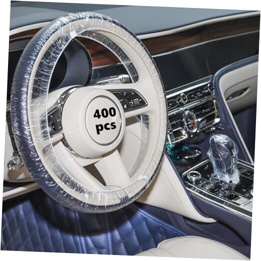  Sef of 400 Disposable Steering Wheel Covers and Gear Selector Shifter Knob 