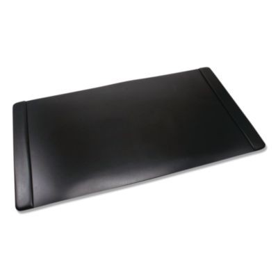 Ace Office 75868 Faux Leather Desk Pad With Side Rails, 36" X 20", Black
