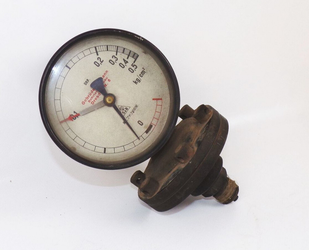 Old Manometer Brothers Hamann Rohrleitungsbau Dresden N6 Gauge