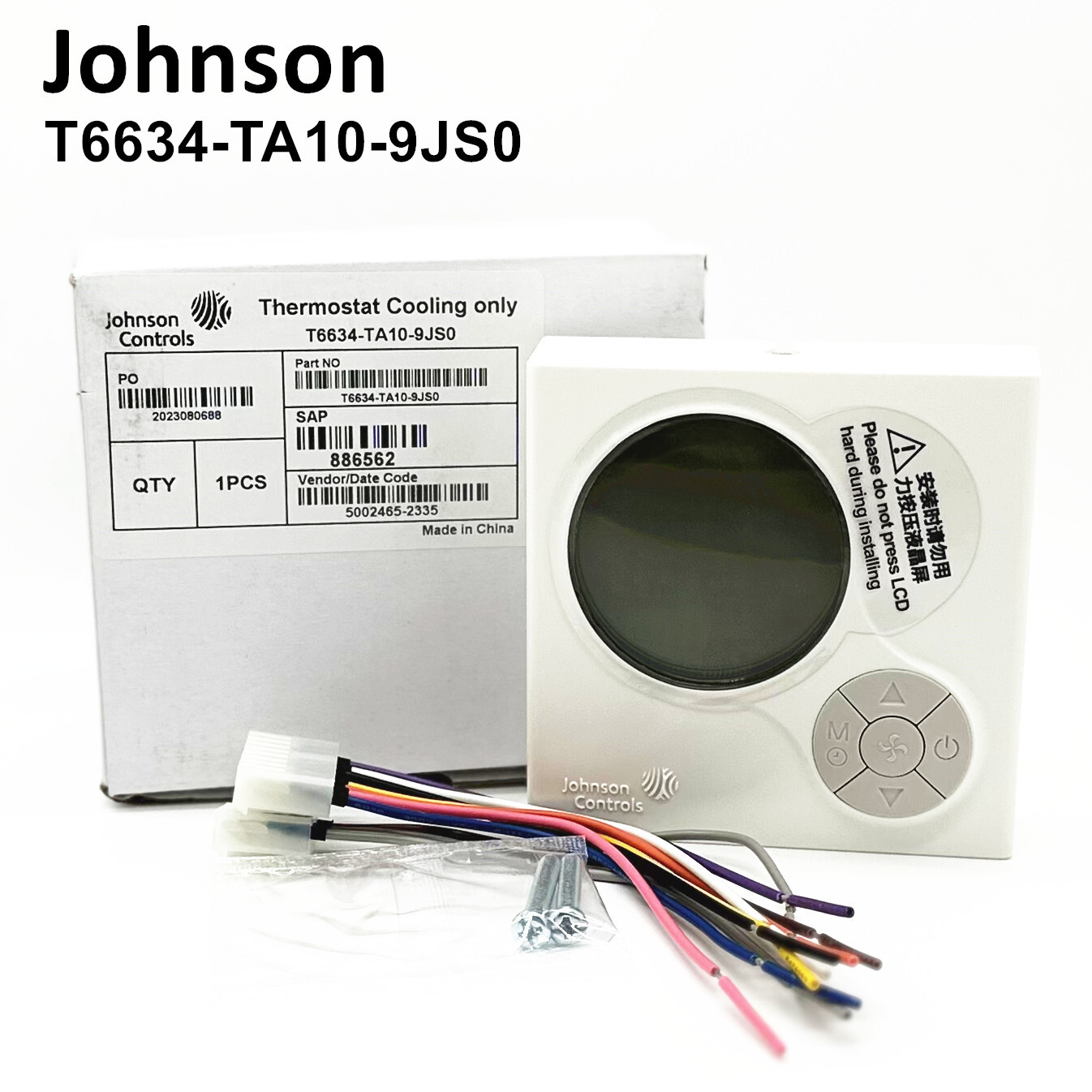1pcs Johnson T6634-TA10-9JS0 Fan Coil Liquid Crystal Thermostat Panel  #Z