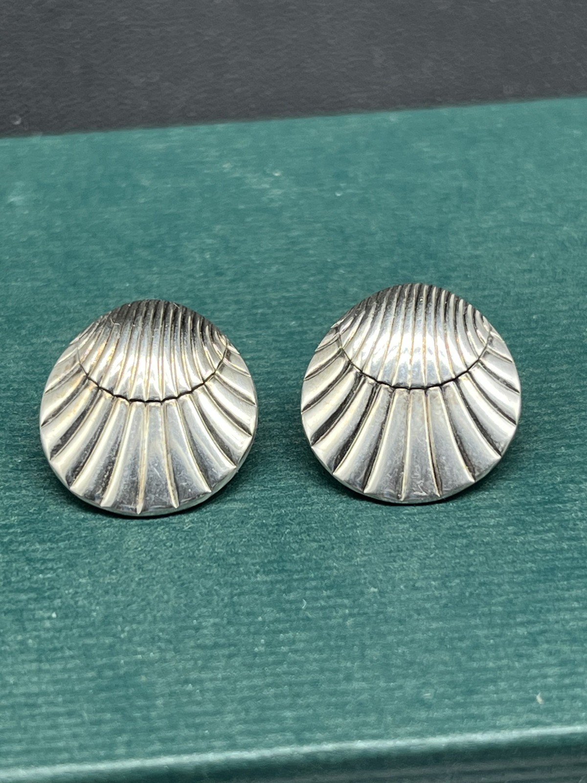Georg Jensen Sterling Silver Shell Earrings Clip On #107