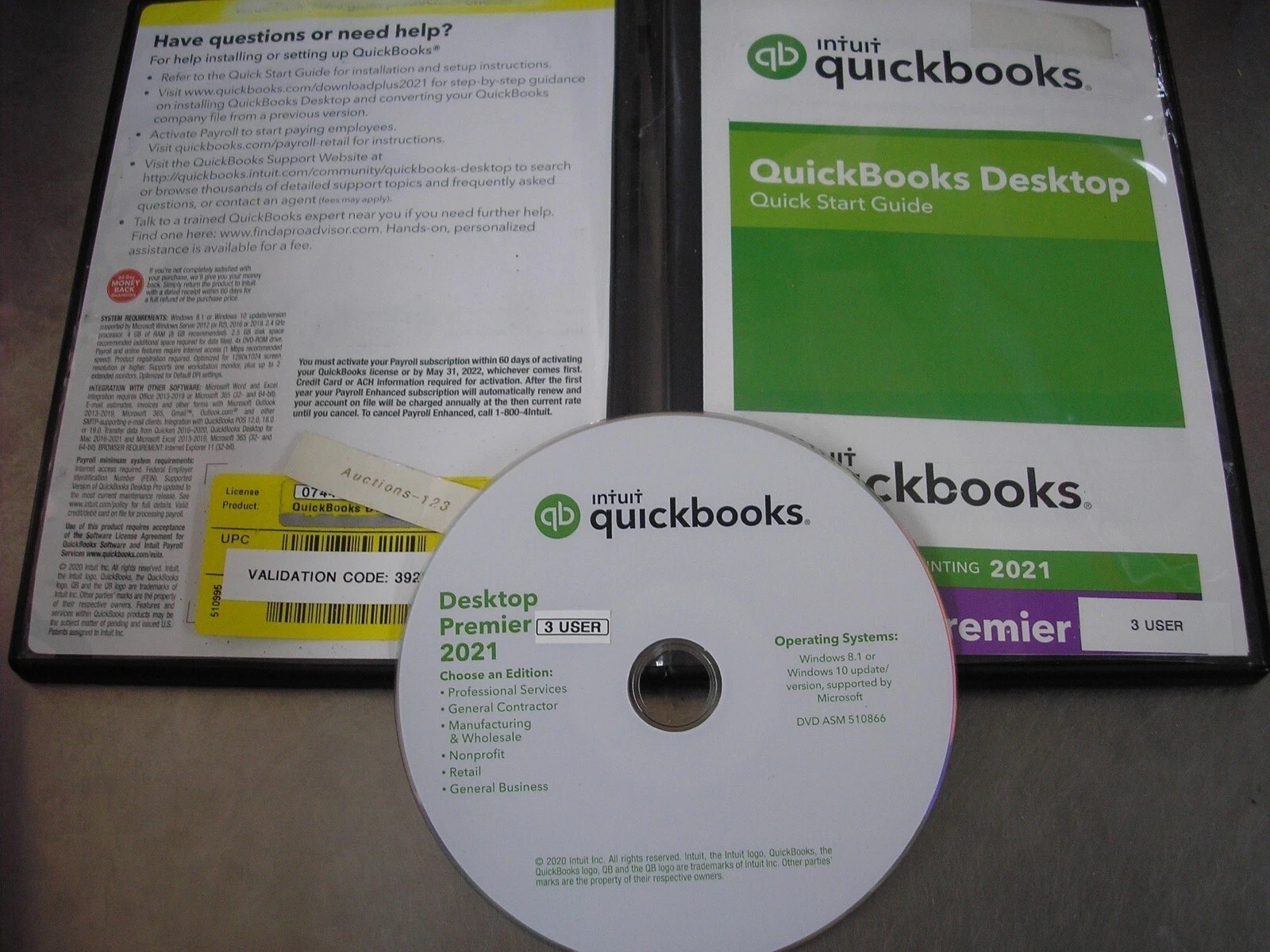 =3 USER VERSION=INTUIT QUICKBOOKS DESKTOP PREMIER 2021 WINDOWS=PERMANENT VERSION