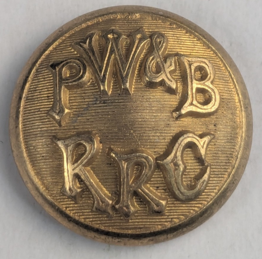 1870-90s - Philadelphia, Wilmington and Baltimore Railroad Uniform Button  - M2B