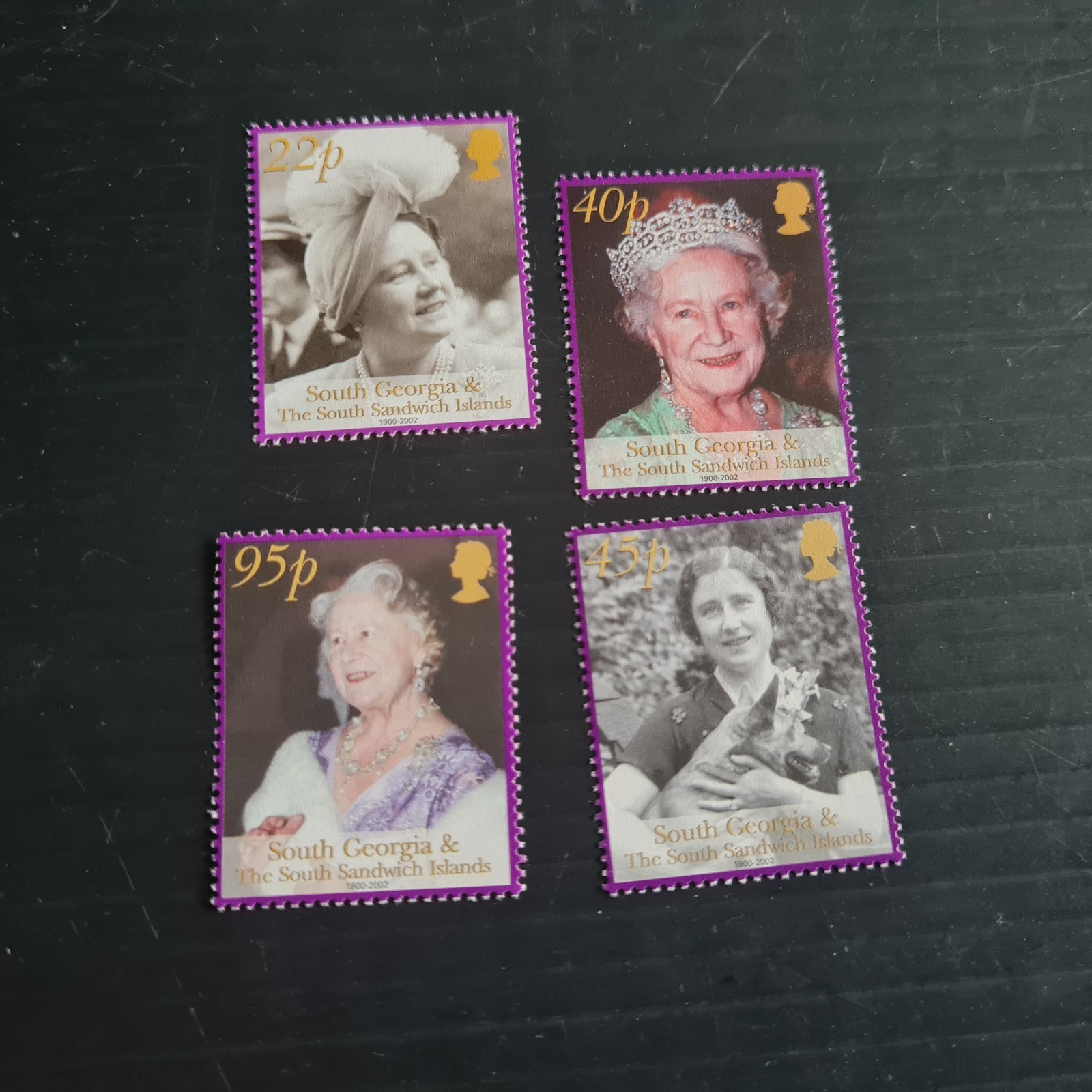 SOUTH GEORGIA 2002 SG 344-347 THE QUEEN MOTHER  MNH
