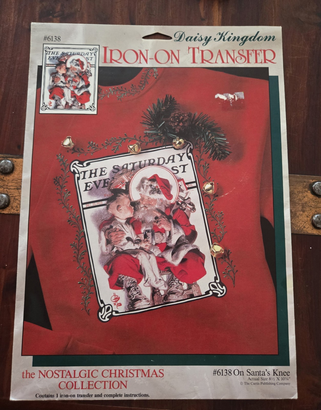 Vintage NOS Daisy Kingdom Iron-On Transfer 6138 On Santa's Knee Christmas