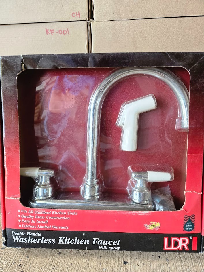 (KF-022) LDR Double Handle Washerless Faucet for Kitchen Sink