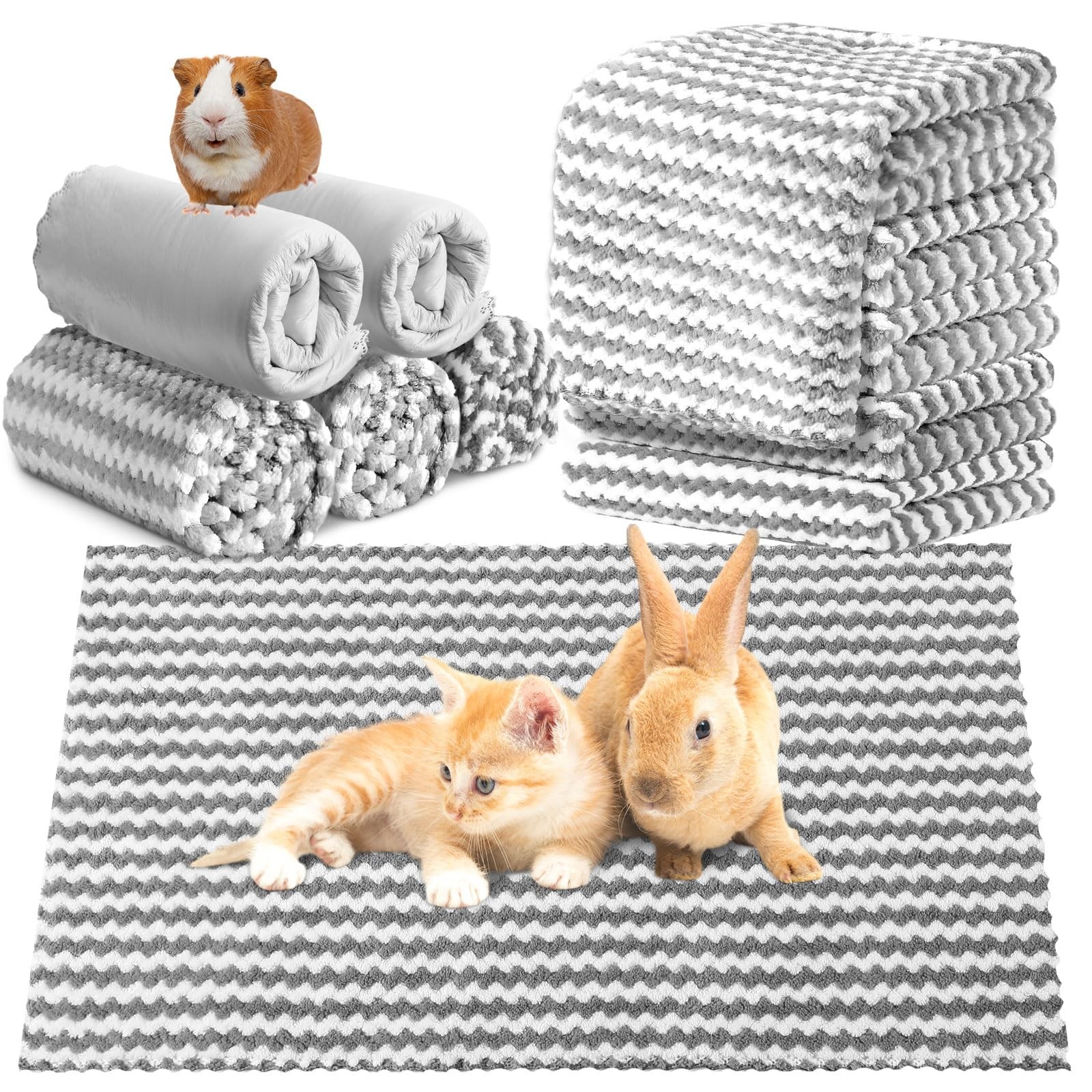 5 Pcs Waterproof Guinea Pig Fleece Bedding Blankets Absorbent Guinea Pig Cage...